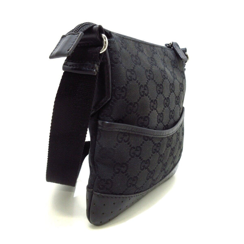 Gucci Gg Black Jacquard Leather