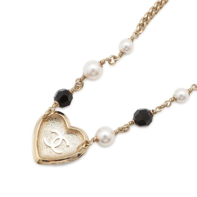 Chanel Cc Logo Heart Motif Necklace