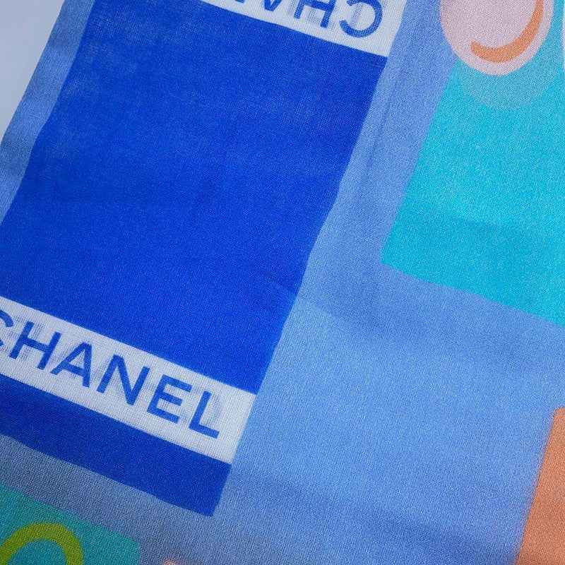 Chanel Cc Logo Scarf Multicolor