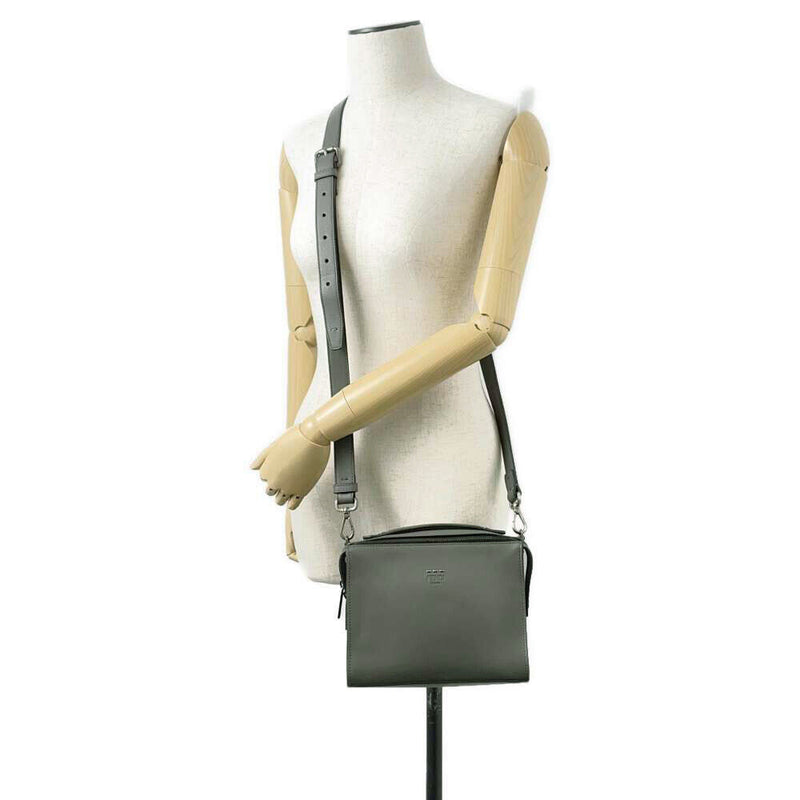 Fendi Mini Messenger Bag Leather Gray