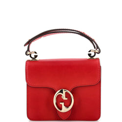 Gucci Flap Top Handle Bag Leather Small