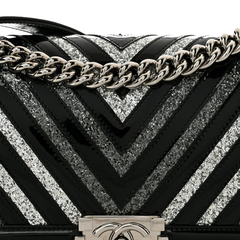 Chanel Patent Glitter Pvc Chevron