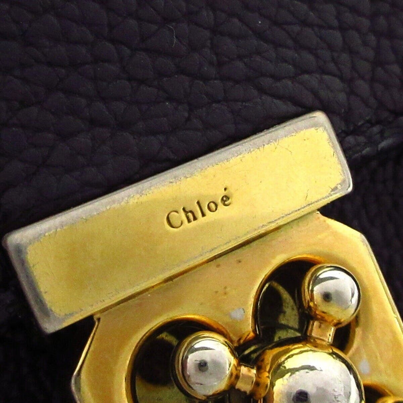 Chloe Elsie Black Gold Leather