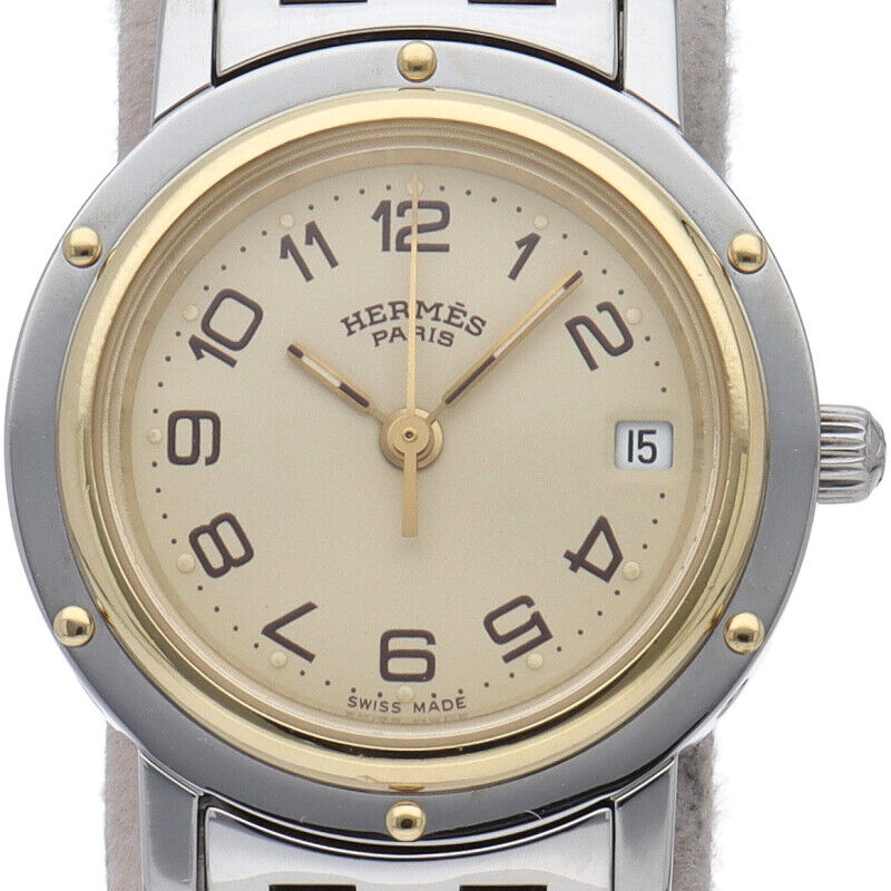 Hermes Clipper Ladies Watch Gold
