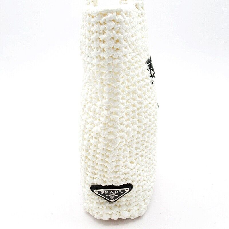 Prada Small Crochet Tote Bag Straw
