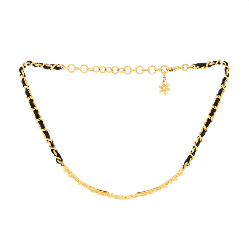 Chanel Floral Choker Necklace Metal With