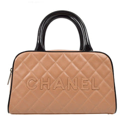 Chanel Brown Caviar Bowling Bag 27