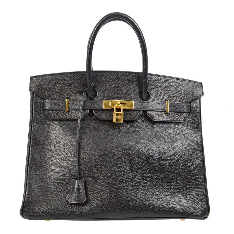 Hermes Black Ardennes Birkin 35 Handbag