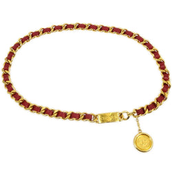Chanel Red Medallion Chain Belt Small