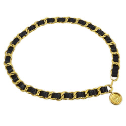 Chanel Medallion Chain Belt Black Small