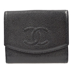 Chanel Black Caviar Bifold Wallet Purse