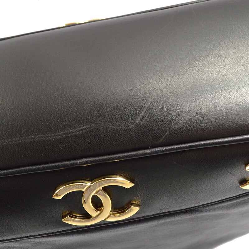 Chanel Black Lambskin Triple Cc Bucket