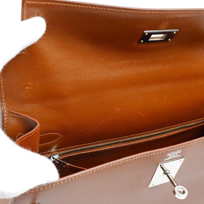 Hermes Brown Box Calf Kelly 32 Sellier