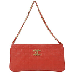 Chanel Red Lambskin Icon Chain Handbag