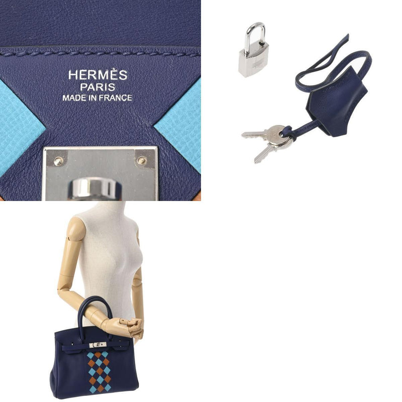 Hermes Birkin 30 Tracey De Cuir Bleu