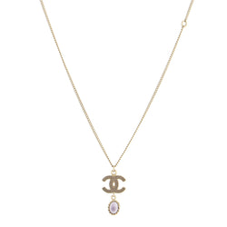 Chanel Cc Drop Pendant Necklace Metal