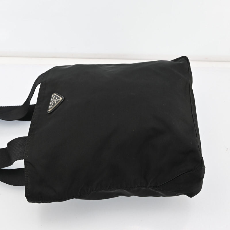 Prada Nylon Leather Hand Tote Bag