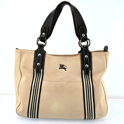 Burberry Hand Bag Canvas Leather