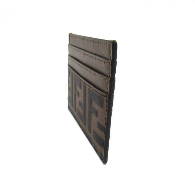Fendi Card Case Holder Leather Brown