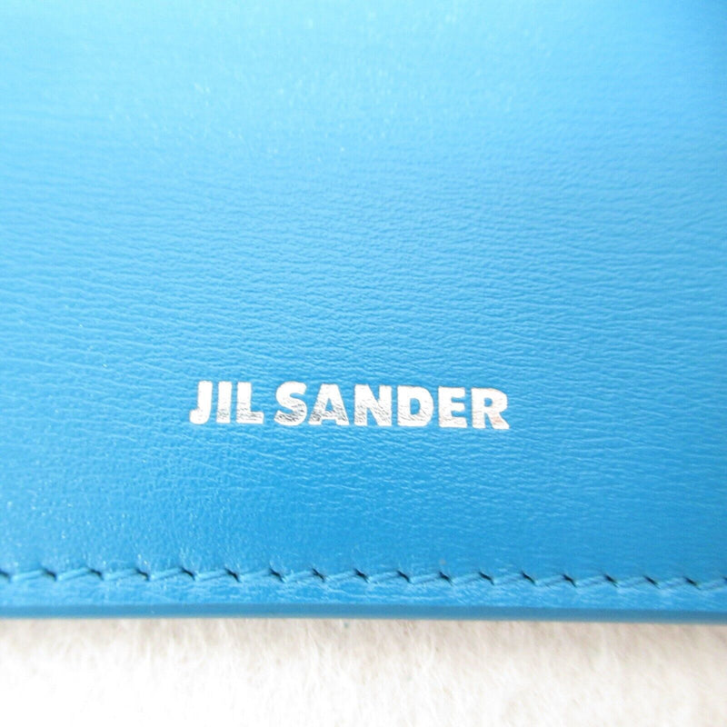 Jil Sander Card Case Holder Leather Blue