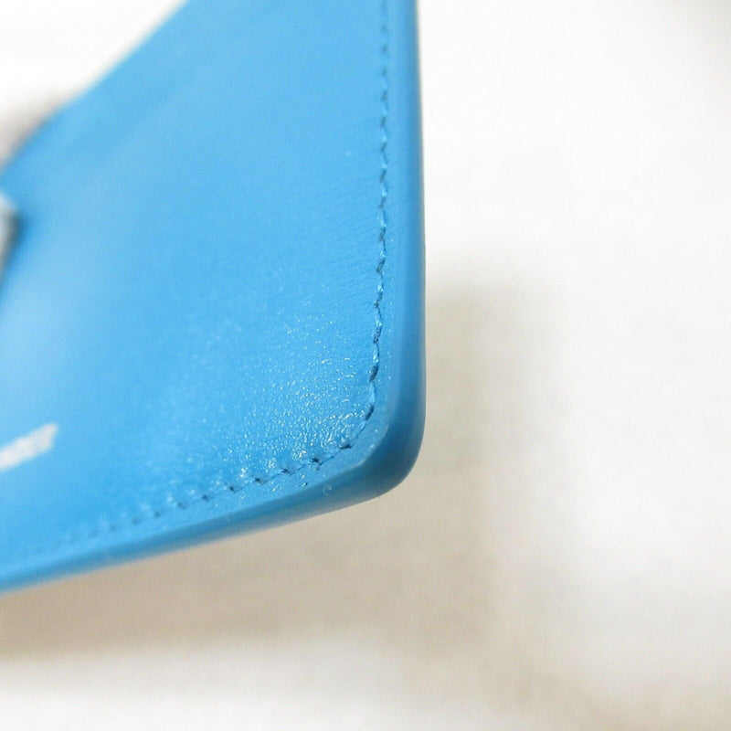 Jil Sander Card Case Holder Leather Blue