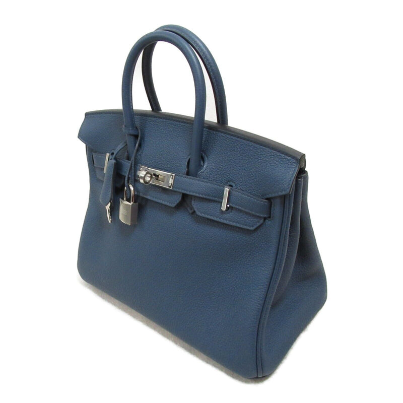 Hermes Birkin 25 Blue De Presse Handbag