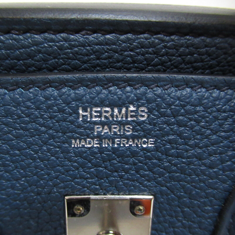 Hermes Birkin 25 Blue De Presse Handbag