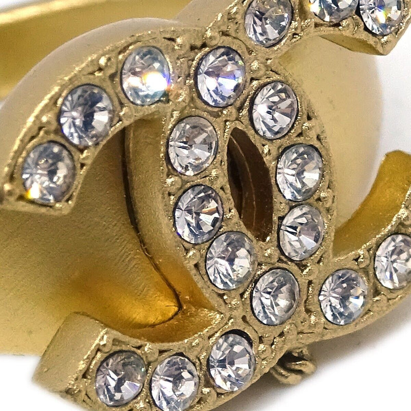 Chanel Cc Rhinestone Bangle Chain Ring