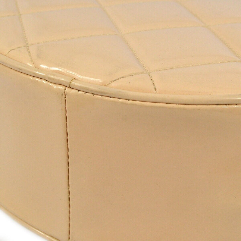 Chanel Beige Patent Leather Round Vanity