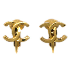 Chanel Cc Earrings Clip-On Gold