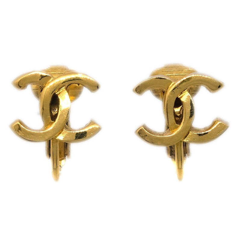 Chanel Cc Earrings Clip-On Gold