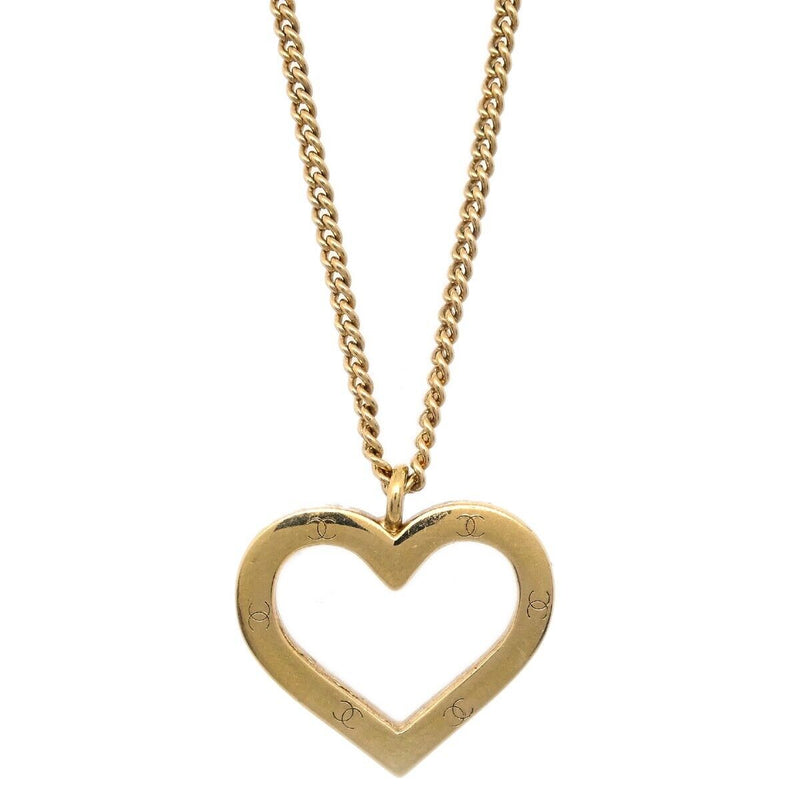 Chanel Heart Gold Chain Pendant Necklace