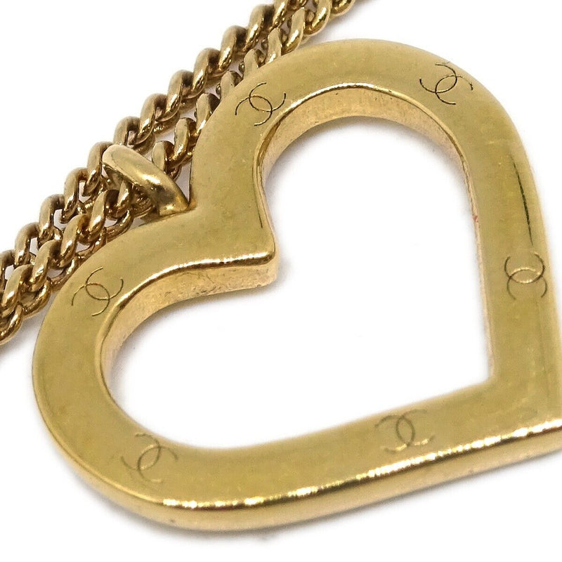 Chanel Heart Gold Chain Pendant Necklace