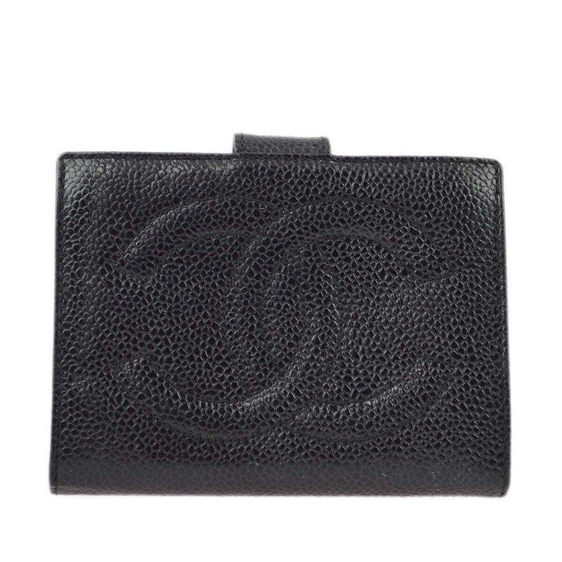 Chanel Bifold Wallet Purse Black Caviar