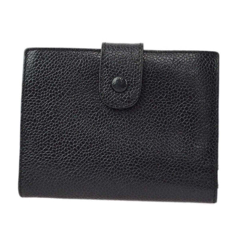 Chanel Bifold Wallet Purse Black Caviar