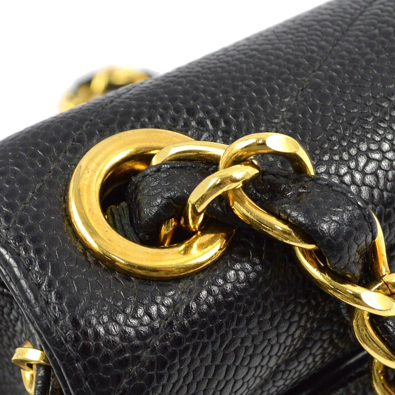 Chanel Black Caviar V-Stitch Mini Square