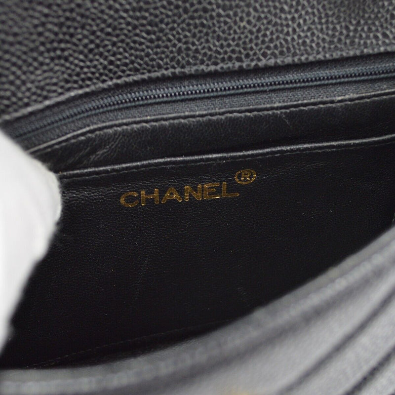 Chanel Black Caviar V-Stitch Mini Square