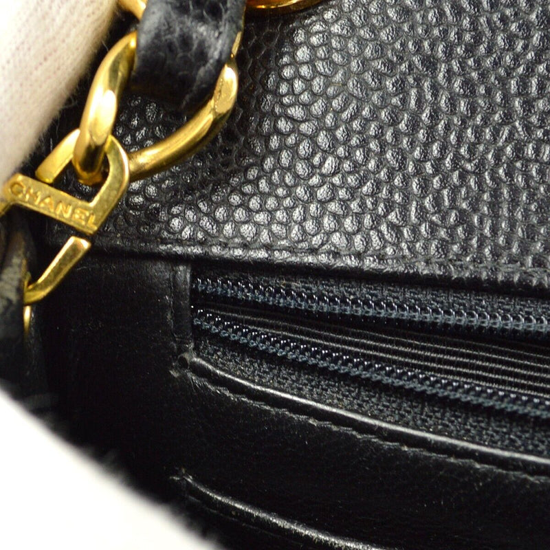 Chanel Black Caviar V-Stitch Mini Square