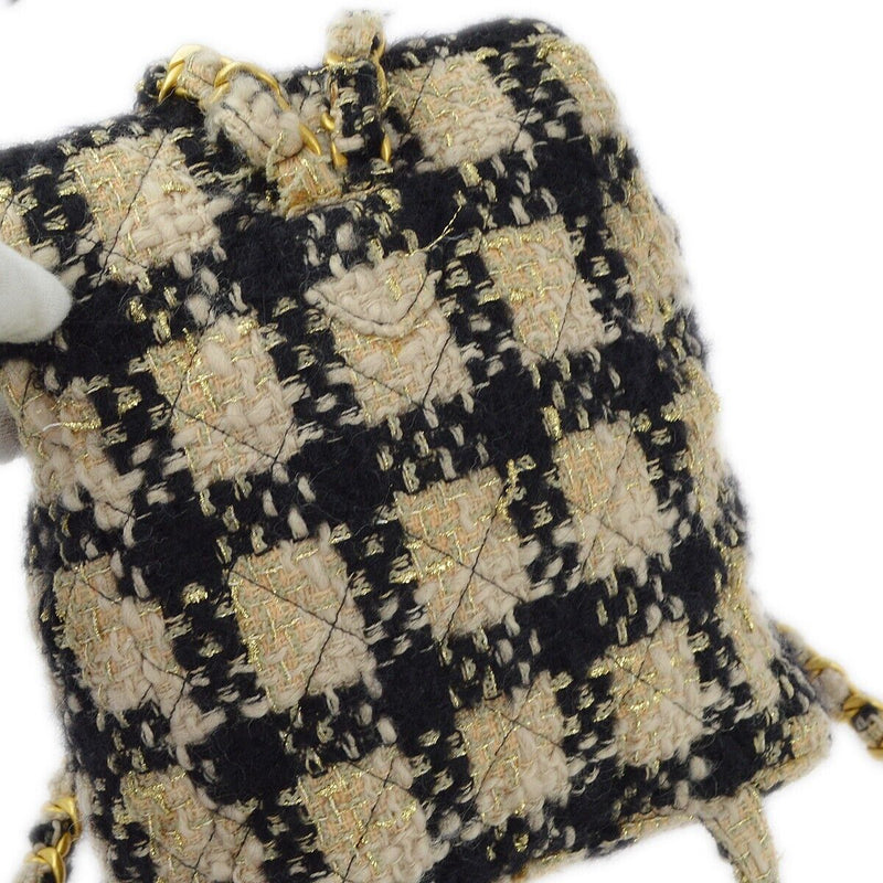 Chanel Beige Black Tweed Duma Backpack