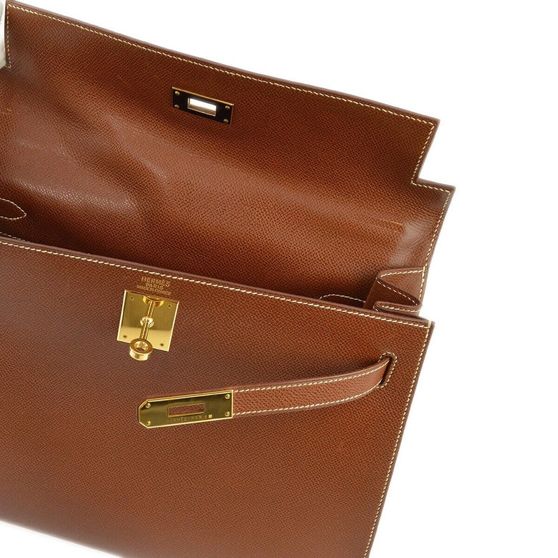 Hermes Brown Lisse Kelly 32 Sellier 2Way