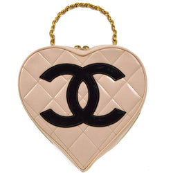 Chanel Light Pink Heart Vanity Handbag