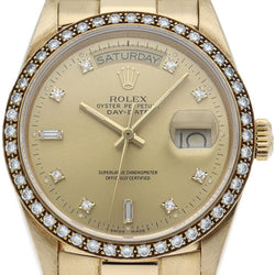 Rolex Day Date Watch 10P Diamond Bezel