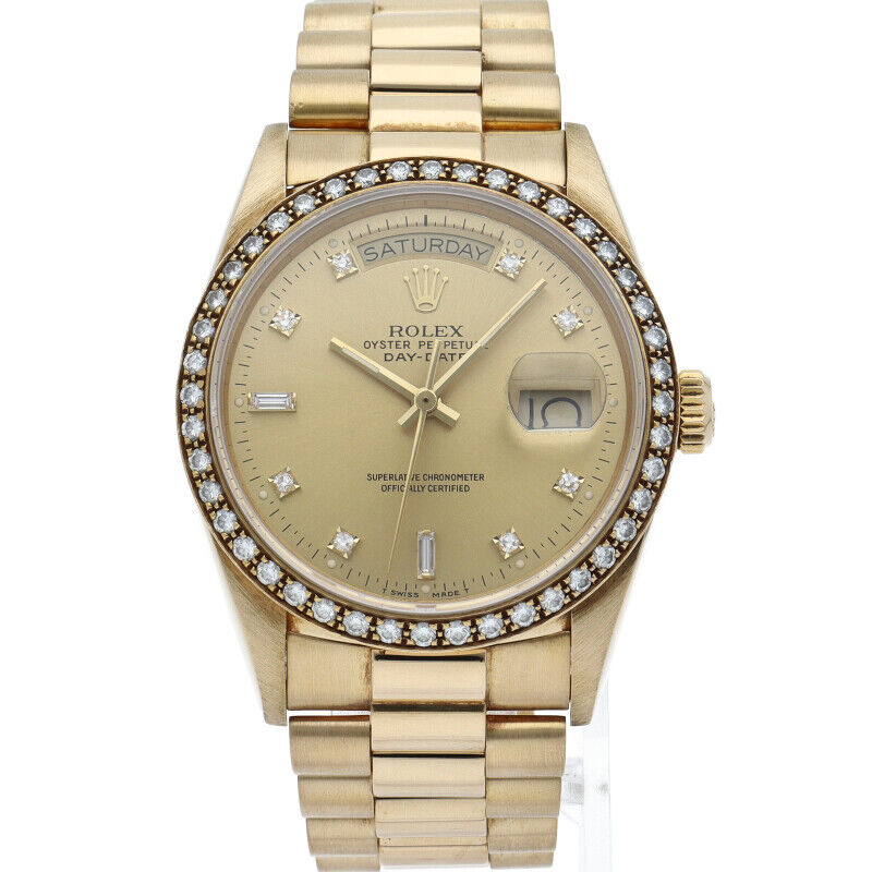 Rolex Day Date Watch 10P Diamond Bezel