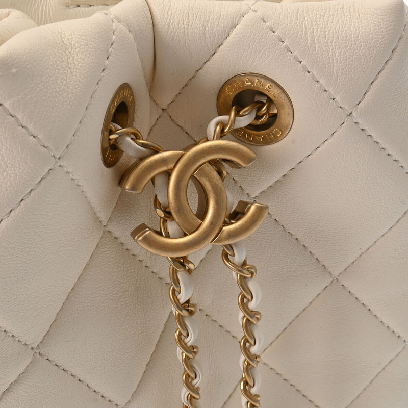 Chanel Bucket Chainshoulder 2Way White -