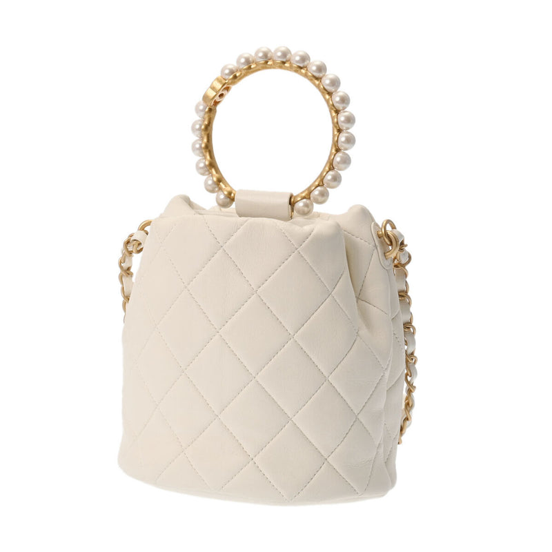 Chanel Bucket Chainshoulder 2Way White -