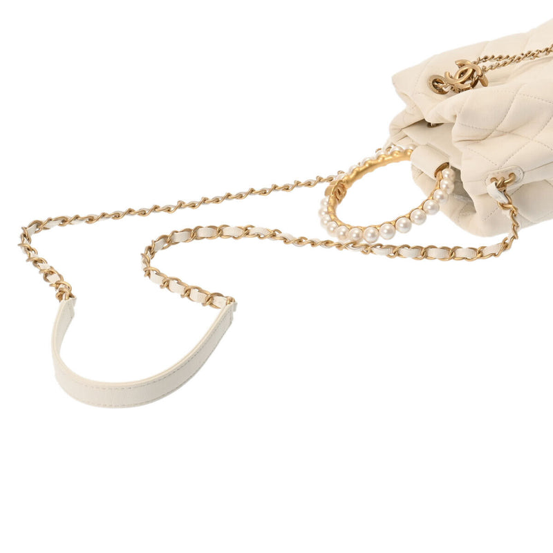 Chanel Bucket Chainshoulder 2Way White -