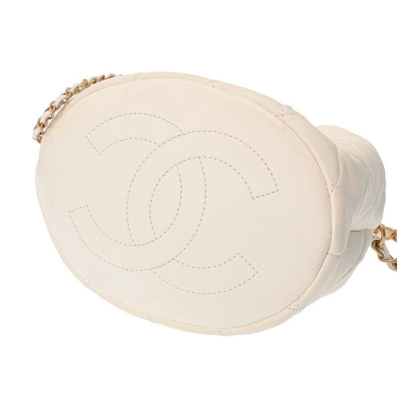 Chanel Bucket Chainshoulder 2Way White -