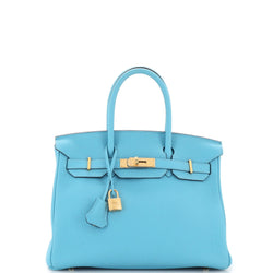 Hermes Birkin Handbag Bleu Du Nord Togo