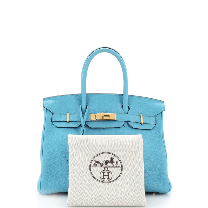 Hermes Birkin Handbag Bleu Du Nord Togo