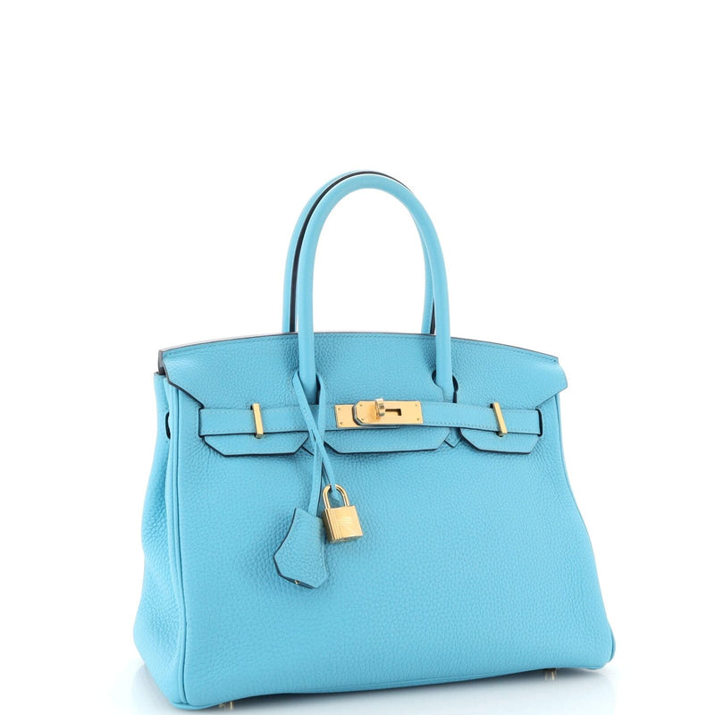 Hermes Birkin Handbag Bleu Du Nord Togo